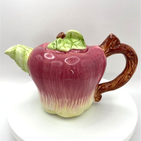 Vintage Apple Shaped Teapot, Small Single Serve Tea Pot - Picture 1 of 13